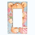 thumbnail image 2 of Metal Light Switch Wall Plate Outlet Cover (Teddy Bear Love Heart Flower Bouquet Balloon Present Blue - Single Rocker), 2 of 2