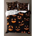 thumbnail image 5 of Move Over Orange  Black Duvet Cover Queen Black Halloween Bedding Sets Cartoon Pumpkin Pattern Microfiber No Filling, 5 of 7