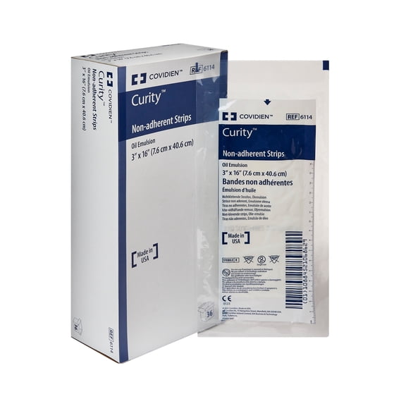 Curity Oil Emulsion Impregnated Dressing 3 x 16" Rectangle Mesh / Knitted Fabric 6114- 36 Ct