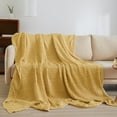 thumbnail image 5 of 100% Cotton Waffle Weave Blanket Queen Size for Bed, Lightweight Washed Cotton Blanket - 90"x90" Aesthetic Soft Woven and Breathable Blanket for Sofa Home Decor - Oatmeal, 5 of 7