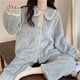 thumbnail image 5 of Pijamas de franela de otoño e invierno para mujer, traje de casa lindo con forro polar grueso de manga larga de invierno para mujer, 5 of 5