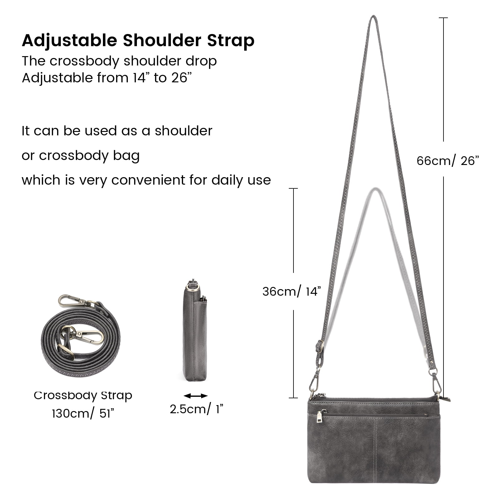 SENDEFN Small Crossbody Bags for Women Trendy Clutch Purse PU Leather Shoulder Bags with Adjustable Strap