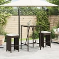 thumbnail image 1 of vidaXL Garden Bar Stools with Cushions 2 pcs Brown Poly Rattan, 1 of 5
