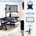 MountIt! Standing Desk Converter with Bonus Dual Monitor Mount, Wide