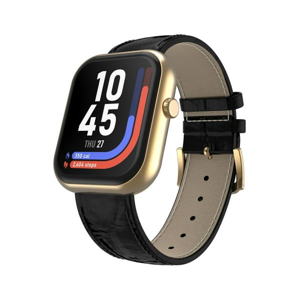 iTOUCH AIR 5 Smartwatch – 1.85” AMOLED Display, Bluetooth Calling, 100  Sport Modes, Heart Rate, SpO₂, Stress & Sleep Monitoring, IP68 Waterproof, for Android & iPhone - PU Leather Strap for Adults