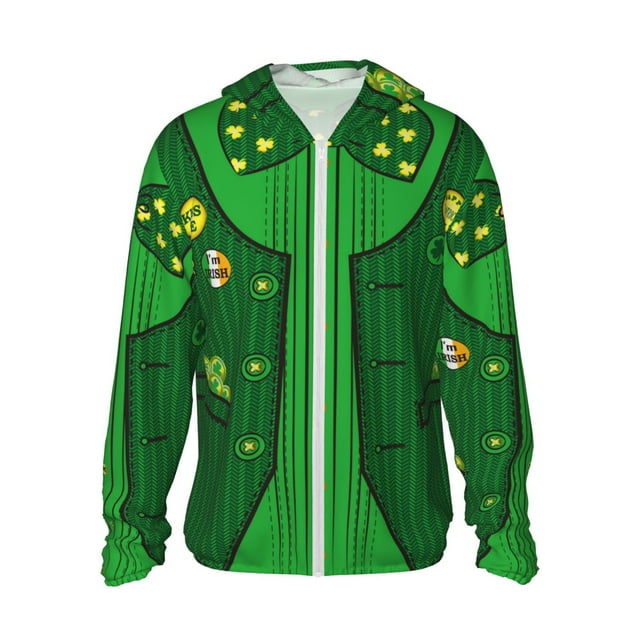 Lsque St Patrick's day Pattern UPF 50+ Lightweight Sun Protection Men's Women's Long Sleeve Shirt, Hoodie Performance -Small
