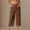Brown, variant on Drovellove Women's Plus Size Casual Capris with Pockets - Loose Fit Cropped Pants for Lounging, Walking, or Outdoor Activities