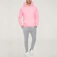 thumbnail image 2 of QIUOMBBP Mens Womens Two Piece Outfits Cinch Bottom Drawstring Sweatpants and Hoodie Sweatshirts Lounge Matching Set, Pink, S, 2 of 8