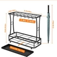 thumbnail image 2 of TEAFIRST Umbrella Rack Stand, 21-Slots Umbrella Holder with Removable Drip Tray, with 24 Hooks Black, 2 of 8