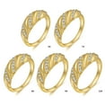thumbnail image 4 of Bangcool Croissant Ring Chunky Twisted Braided Rhinestones Dome Ring Signet Band Ring, 4 of 10