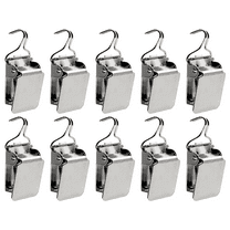 Small Tapestry Hangers 10 Pcs Chrome Clips Modern for Wall Hanging Rugs & Paintings by Wise Linkers