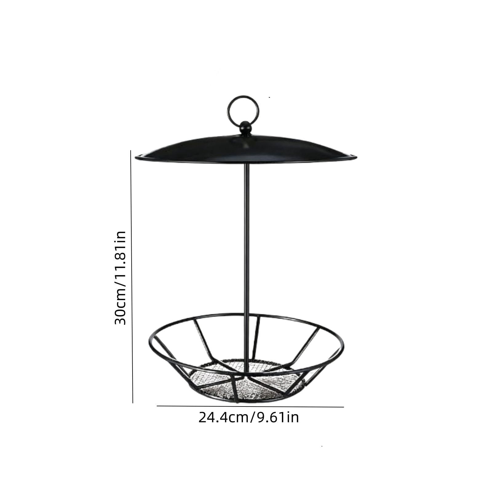 WKSCLPAI Wrought Iron Bird Feeder Hanging Outdoor Squirrel-proof with Seed Cake Holder for Backyard Garden Heavy Duty Rust Proof Metal Water-proof Wild Bird Feeding Station