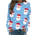 thumbnail image 1 of Pisexur Chandail en Molleton de Noël pour Femmes Sans Capuche Imprimé Graphique Vacances Col Rond Chandail en Molleton Ample Surdimensionné Automne Mode Décontracté Chandail-Over Manches Longues pour Femmes, 1 of 4