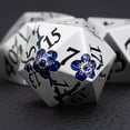 thumbnail image 2 of 7 PCS Solid Metallic Flower D&D Dice Set,Metal Dungeons and Dragons Dice Set with Gift Box for DND Tabletop Game (Silver-Seven Colour Brocade), 2 of 5