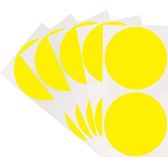 3 Inch Round Label Removable Color Code Dot Stickers, High Visibility for Warehouse Inventory, 100 Labels per Pack, Yellow