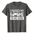 thumbnail image 4 of Men I Paused My Game To Be Here Letter Print Short Sleeve Round Neck Tennis T Shirt Floral Fashion Trend Bottoming, 4 of 4