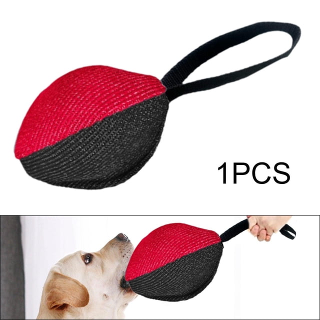 Dog Tug Ball Ball Ball Juguete Long Mango largo Entrenamiento de bocado de agilidad cómodo Persiguiendo suministros de mascotas de juego de diversión Negro y rojo