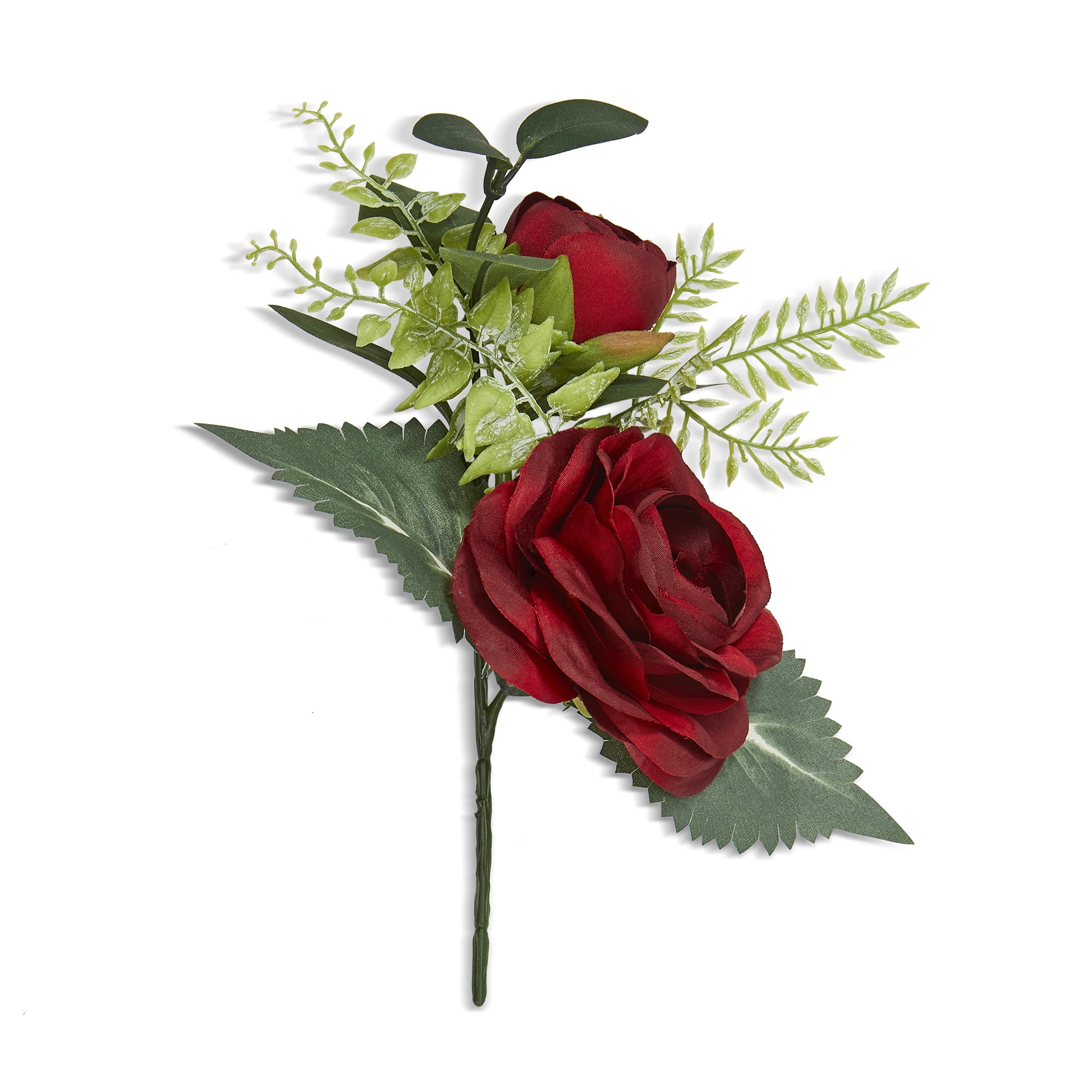 Mainstays 9" Artificial Mini Red Rose Bouquet Pick, 24pk