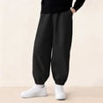 thumbnail image 3 of Bixock Toddler Boys Sweatpants Elastic Waist Corduroy Jogger Pants Kids Trousers Elastic Waist Solid Color Side Pocket Loose Soft Fall Winter Campus Casual Daily Wear Size 11-12Years, 3 of 6