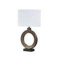 thumbnail image 3 of Aspen Creative 40214-11, 25" High Transitional Metal Table Lamp, Antique Brass Finish and Oval Shaped Lamp Shade in White, 16" Wide, 3 of 5