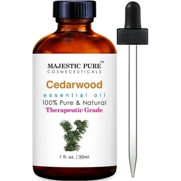 Majestic Pure Cedarwood Essential Oil, Premium Grade, Pure and Natural, for Aromatherapy, Massage, Topical & Household Uses, 1 fl oz