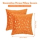 thumbnail image 2 of Paquete de 2 fundas de almohada decorativas navideñas de 18 x 18 pulgadas con hojas de plumas doradas, almohadas cuadradas de terciopelo, 2 of 6