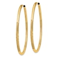 thumbnail image 2 of 14k 2mm Satin Diamond-cut Endless Hoop Earrings, 2 of 3