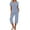 Blue, variant on Tnhcen 2 Piece Summer Women's Cotton Pajama Sets V-Neck Tops with Capri Pants Sleepwear Homewear Set S-2XL