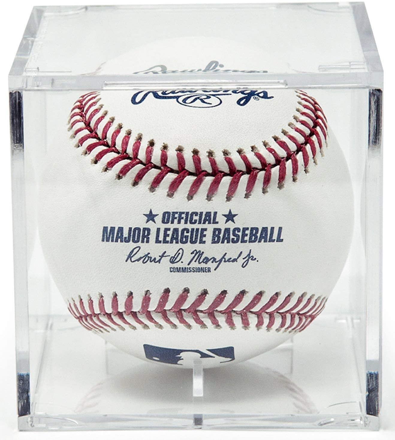 UV Protected Acrylic Square Baseball Holder Clear Cube Autograph Memorabilia Ball Display Cases Official Size Baseball Display Box VOLEAAR Baseball Display Case 