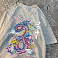 thumbnail image 4 of Dragon Create Legend Auspicious Clouds Men Women T Shirt Pattern Sweat Clothes Pattern Summer New Tops O-Neck Couple Tshirts, 4 of 6