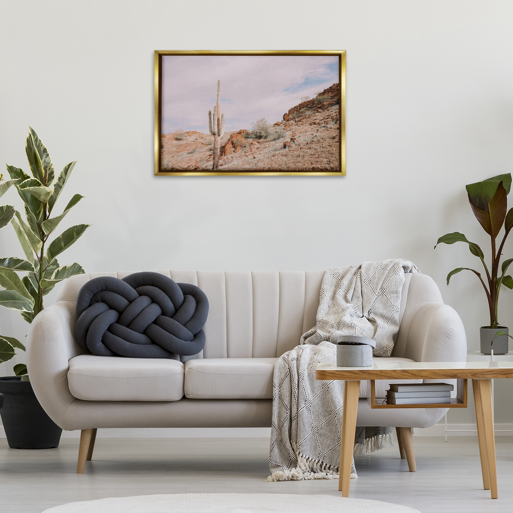 Stupell Industries The Climb Desertscape Landscape & Nature Photography Gold Floater Framed Canvas Art Print Wall Art, 31 x 21