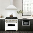 thumbnail image 5 of ZLINE 36" Autograph Edition DuraSnow Stainless Steel Range Hood with White Matte Shell and Gold Handle, 5 of 5