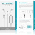 HDMI Cord for iphone to TV, 3 in 1 Lighting/Micro USB/TypeC to HDMI