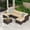 Beige-7Piece, variant on Aiho 7-Piece Outdoor Rattan Sofa Set for 6 with Tempered Glass Table - Patio, Garden & Backyard Furniture, Beige