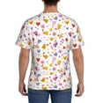 thumbnail image 3 of Vsdgher Cartoon Birds & Flowers Print Men's Dry Fit Mesh Athletic Shirts Moisture Wicking Tennis T-Shirt Tops, 3 of 9