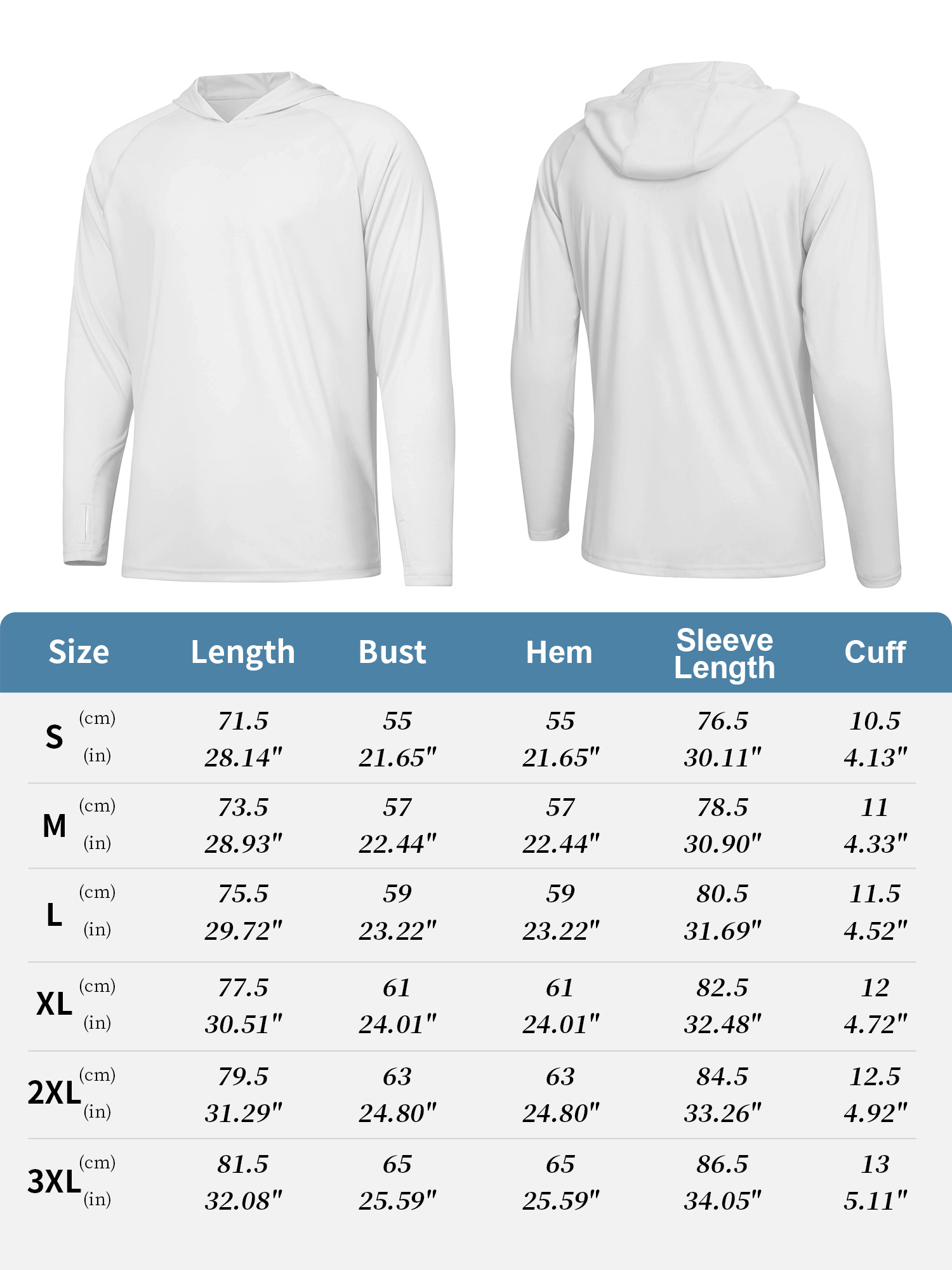 Camisas de protección solar UPF 50+ con capucha para hombre, manga larga, para pesca, running y protección contra erupciones 4