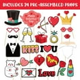 thumbnail image 5 of Valentine's Day Photo Booth Props Kit with Large Paper Frame - Fun Decoration Set for Adults & Kids, 24 Pcs Props for Parties & Memories, 5 of 6
