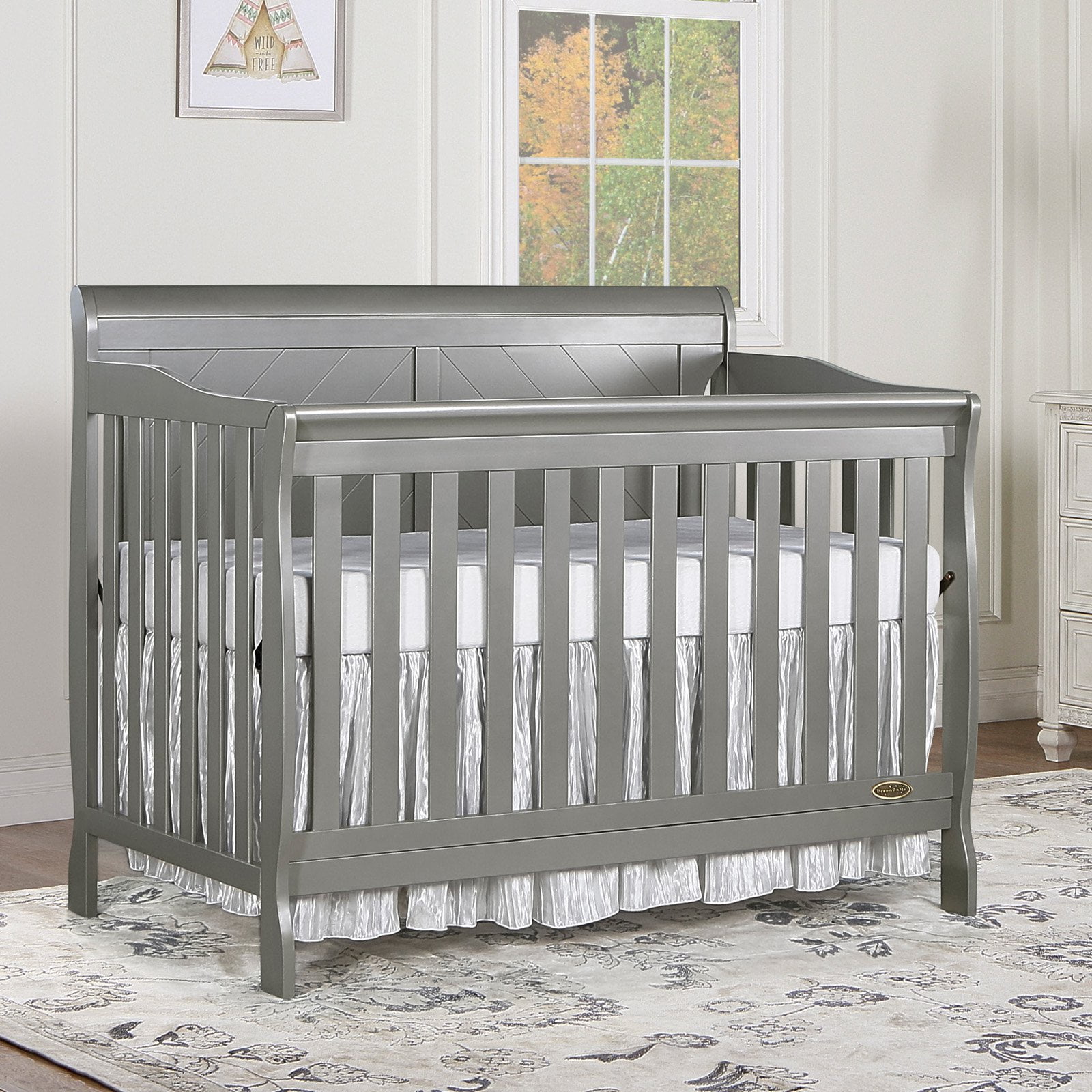 Dream On Me Ashton 5 in 1 Convertible Crib Storm Grey in Brunei at BND 539 Rating 5