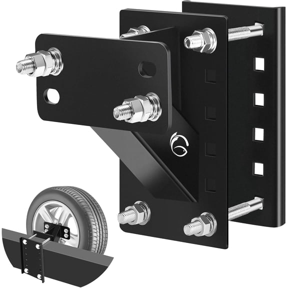 Spare Tire Carrier, Spare Tire Mount Boat Trailer Bracket, Heavy Duty Lock Holder, Fits 4 5 6 Lugs Trailer Wheels, 4 4.5 4.75 5 5.5 Inch Bolt Patterns, Holds up to 150 Lbs
