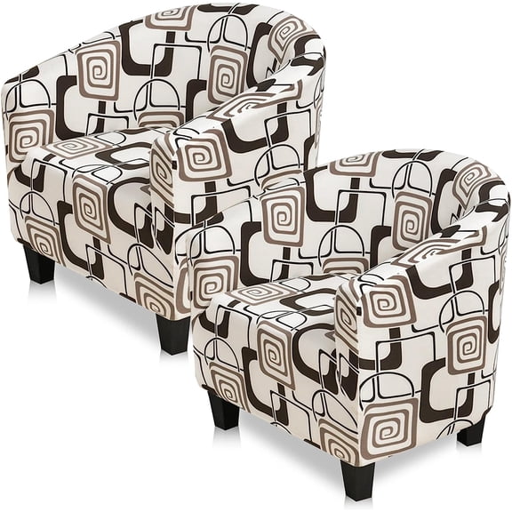 LINLIN Club Chair Slipcover, tub chair covers 2 piece, Universal Spandex Pattern Armchair Sofa Cover Cover Couch Slipcover for Living Room Club Bar Counter