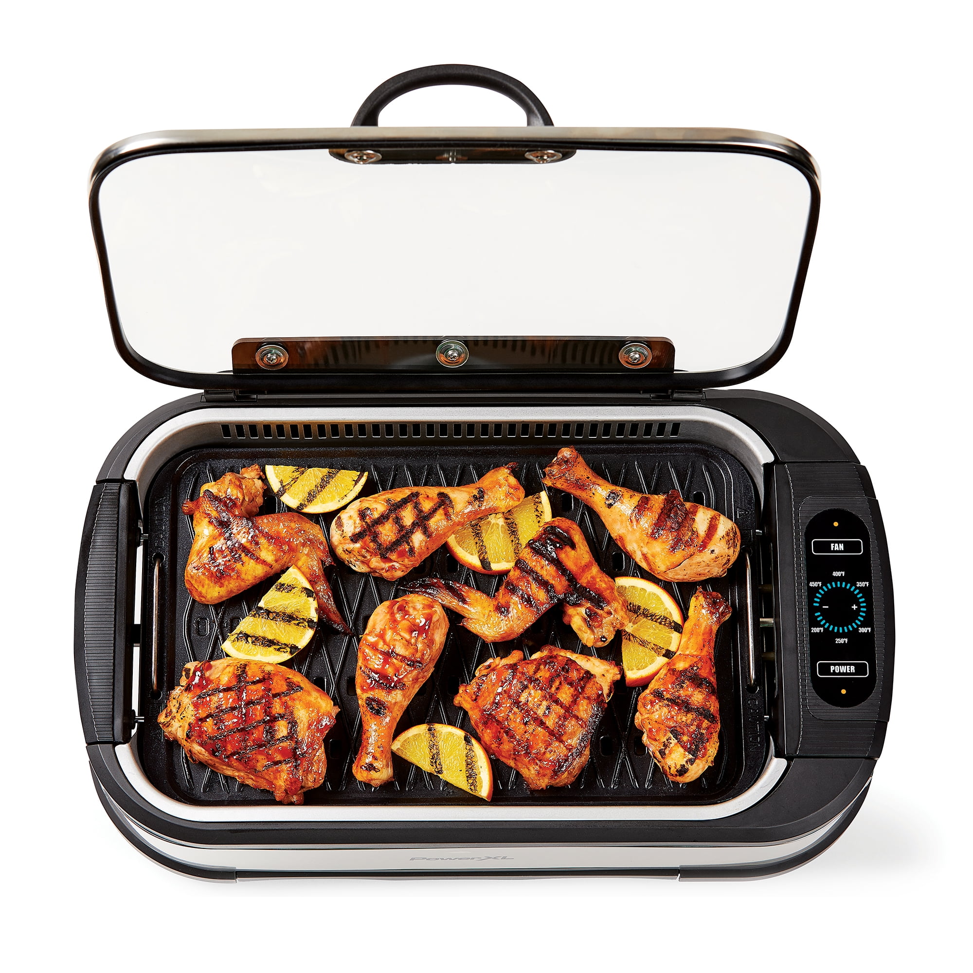 PowerXL Smokeless Grill Plus with Tempered Glass Lid and Turbo