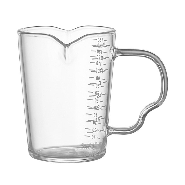 mmirethe Sleek Coffee Glass Measuring Cup Double Mouth and Scale Clear 150ml 1Set