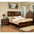 thumbnail image 5 of Full Size Bed Acacia Panel Headboard Footboard Unique Two Tone Walnut Finish Bedframe 1pc Bedroom Furniture Bed, 5 of 7
