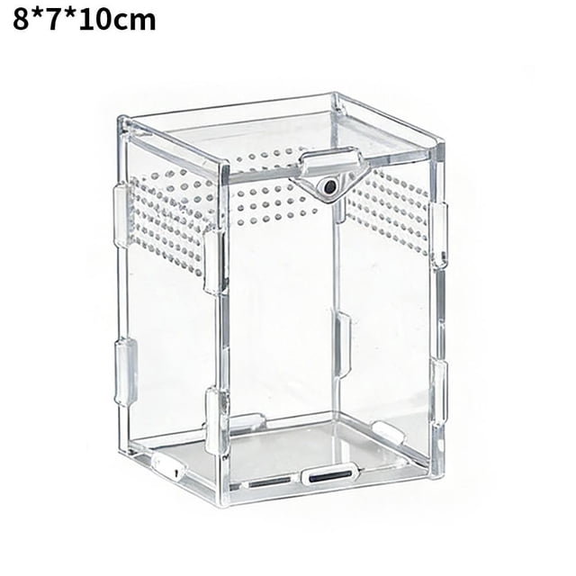 Acrylic Jumping Spider Enclosure, Transparent Reptile Terrarium Enclosure, Small Reptiles Habitat Tank Breeding Box for Tarantula Insect Snake Lizard