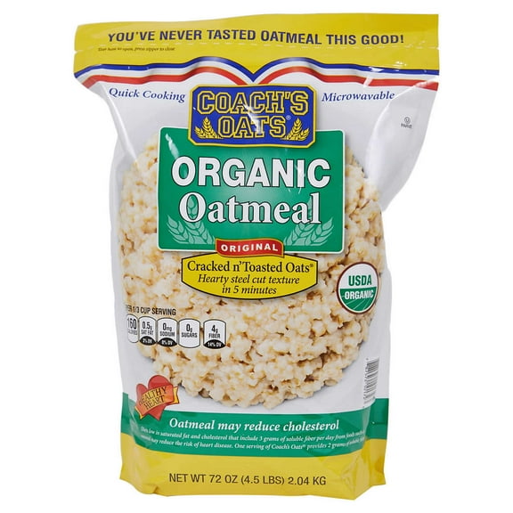 Coach's Oats 100% Whole Grain Organic Oatmeal 72 oz 4.5 LB