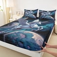 thumbnail image 4 of Erosebridal Girls Unicorn Full Size Sheets,Outer Space Planet Galaxy Aurora Bed Sheets For Kids 4 Pieces, 4 of 6