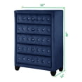 thumbnail image 2 of Nora Queen 6 Pc Vanity Tufted Storage Bedroom Set made with Wood in Blue, 2 of 10