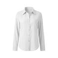 thumbnail image 5 of MLCDZ Button Down Shirts for Women Cotton Shirts Long Sleeve Dress Shirts Collared Blouses Office Business Work Casual Lightweight Solid Tunic Tops, 5 of 6