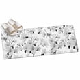 thumbnail image 2 of Hallway Runner Rug 2'x6', Grey Flowers Kitchen Runner Rugs Non-Slip Carpet Mats, Spring Watercolor Botanical Floral Leaf Plant Bedside Rugs Runners Washable Floor Carpet for Bathroom Laundry Room, 2 of 8