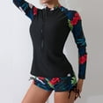 thumbnail image 3 of IDOPIP Women Two Piece Rash Guard Long Sleeve Swimsuits set UV UPF 50+ Swim Shirt Bathing Suit, 3 of 8